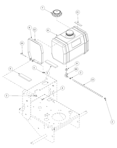 Tank Assembly Diagram and Parts List for G1432 55AD231Q150-WAM Cub Cadet Lawn Mower